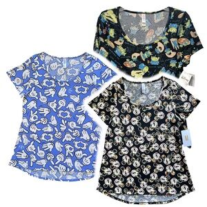 Lot of 3 LuluRoe x Disney Shirts Size M Pizza Planet Aliens Diamond Mickey NWT